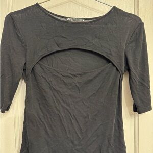 Zara Elegant Black Short Sleeve Top